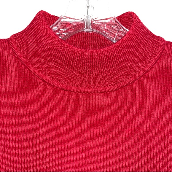 Charter Club Classics mock turtleneck sweater, 100% merino wool, red/black/gray - Picture 3 of 8